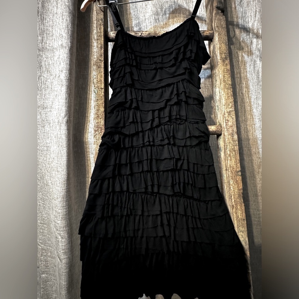 Bailey 44 black ruffle dress adjustable straps size XS